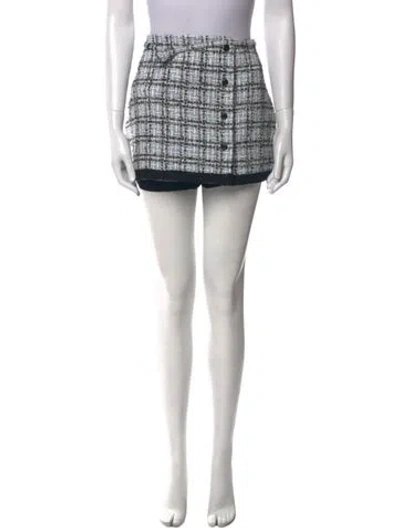 Pre-owned Maje Plaid Print Mini Skirt W/ Tags
