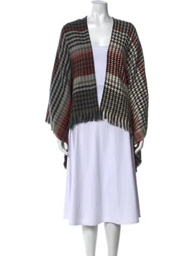 Pre-owned Maje Plaid Print Open Front Sweater In Multicolor