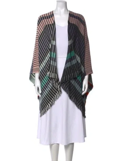 Pre-owned Maje Plaid Print Open Front Sweater In Neutrals