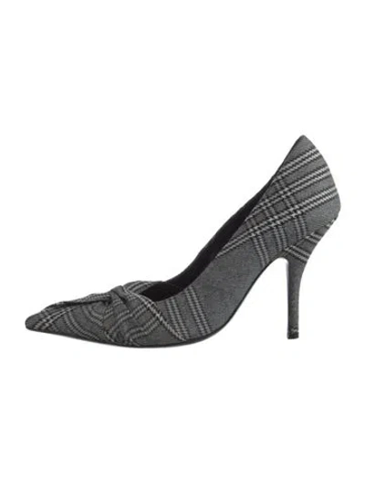 Pre-owned Maje Plaid Print Pumps In Black