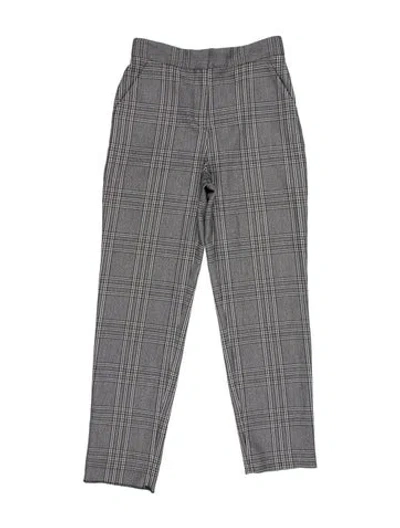 Pre-owned Maje Plaid Print Straight Leg Pants In Gray