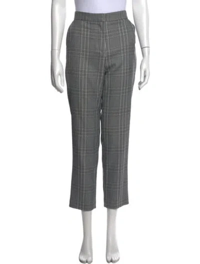 Pre-owned Maje Plaid Print Straight Leg Pants In Multi