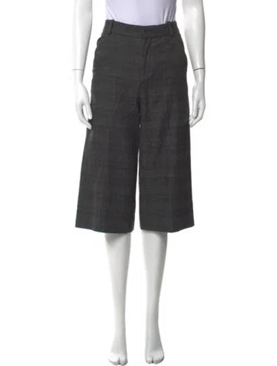 Pre-owned Maje Plaid Print Wide Leg Pants In Gray