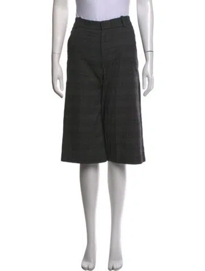 Pre-owned Maje Plaid Print Wide Leg Pants In Grey