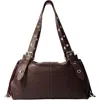 Maje 124 Miss M Extra Large Leather Bag In Burgundy