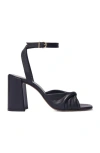 Maje Plain Leather Sandals With Heels In Black