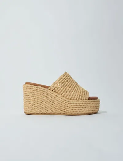 Maje Platform Mules For Spring/summer In Beige