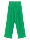 Maje Pleat-detail Palazzo Pants In Green