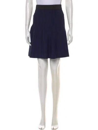 Pre-owned Maje Pleated Accents Knee-length Skirt In Blue