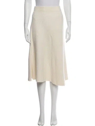 Pre-owned Maje Pleated Accents Knee-length Skirt In Neutral