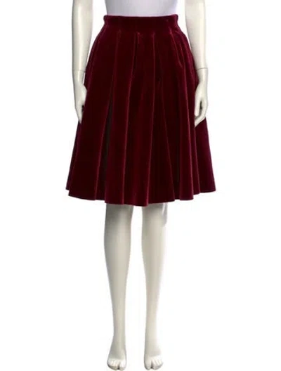 Pre-owned Maje Pleated Accents Knee-length Skirt In Red