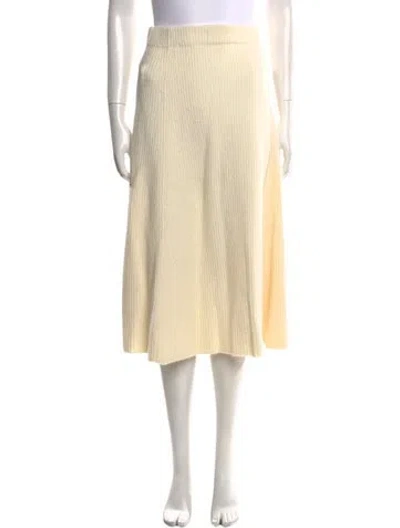 Pre-owned Maje Pleated Accents Knee-length Skirt W/ Tags In Neutral