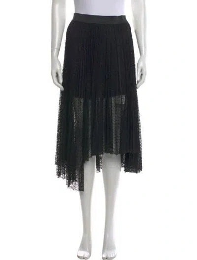 Pre-owned Maje Pleated Accents Midi Length Skirt In Black