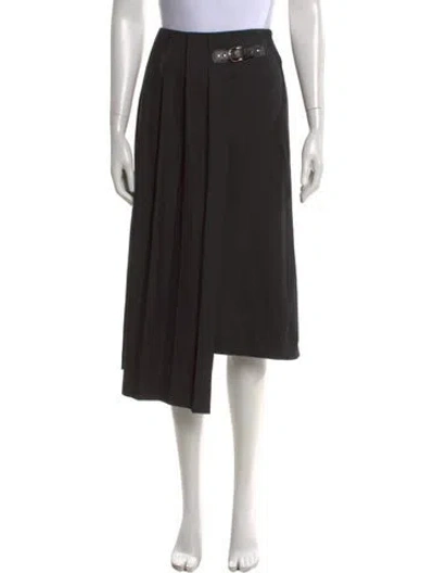 Pre-owned Maje Pleated Accents Midi Length Skirt In Black