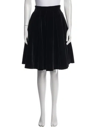 Pre-owned Maje Pleated Accents Midi Length Skirt In Black