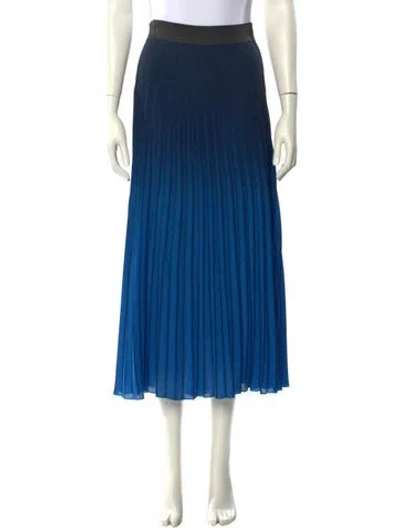 Pre-owned Maje Pleated Accents Midi Length Skirt In Blue