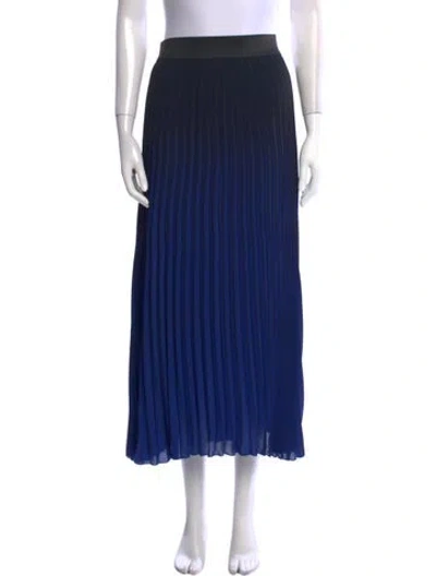 Pre-owned Maje Pleated Accents Midi Length Skirt In Blue
