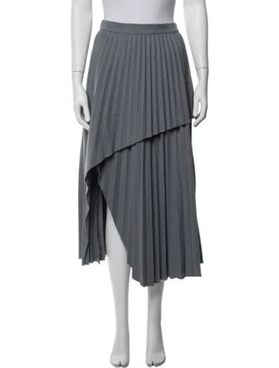 Pre-owned Maje Pleated Accents Midi Length Skirt In Blue