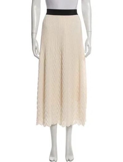 Pre-owned Maje Pleated Accents Midi Length Skirt W/ Tags In Neutral