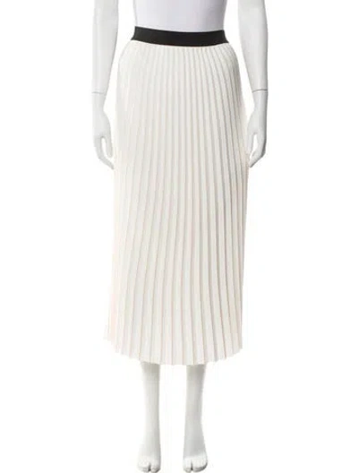 Pre-owned Maje Pleated Accents Midi Length Skirt In White