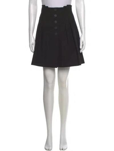 Pre-owned Maje Pleated Accents Mini Skirt In Black