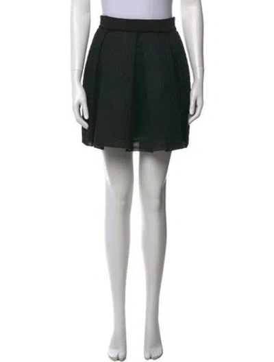 Pre-owned Maje Pleated Accents Mini Skirt In Black