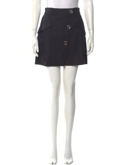 Pre-owned Maje Pleated Accents Mini Skirt In Black