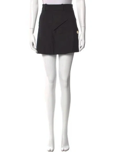 Pre-owned Maje Pleated Accents Mini Skirt In Black