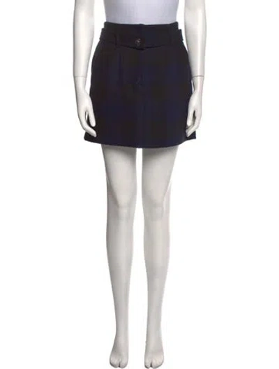 Pre-owned Maje Pleated Accents Mini Skirt In Blue