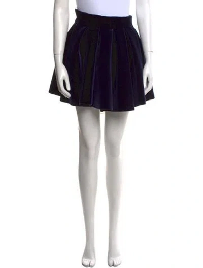 Pre-owned Maje Pleated Accents Mini Skirt In Blue