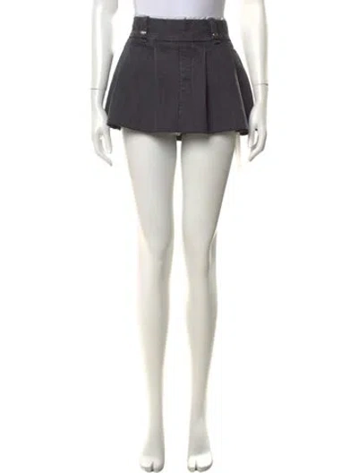 Pre-owned Maje Pleated Accents Mini Skirt In Gray