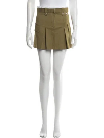 Pre-owned Maje Pleated Accents Mini Skirt In Green