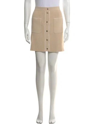 Pre-owned Maje Pleated Accents Mini Skirt In Neutral