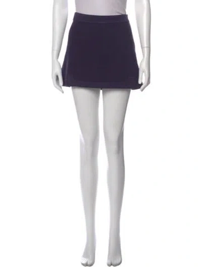 Pre-owned Maje Pleated Accents Mini Skirt In Purple