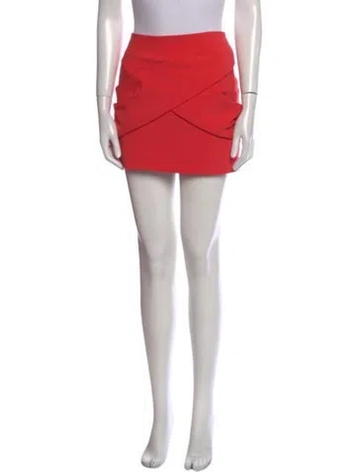 Pre-owned Maje Pleated Accents Mini Skirt In Red