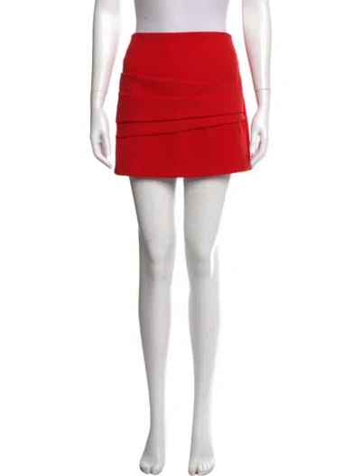 Pre-owned Maje Pleated Accents Mini Skirt In Red