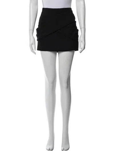 Pre-owned Maje Pleated Accents Mini Skirt W/ Tags In Black
