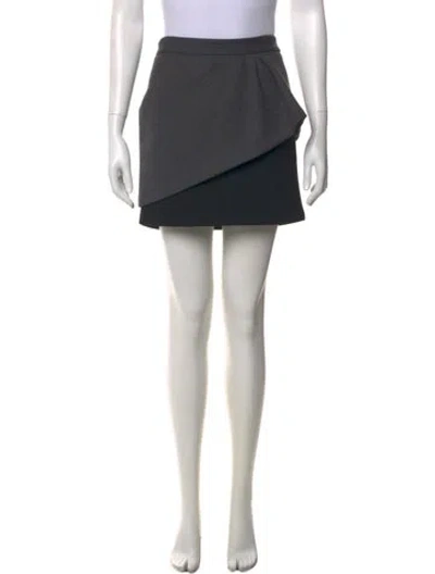 Pre-owned Maje Pleated Accents Mini Skirt W/ Tags In Gray
