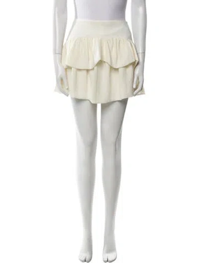 Pre-owned Maje Pleated Accents Mini Skirt W/ Tags In Neutral