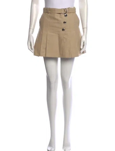 Pre-owned Maje Pleated Accents Mini Skirt W/ Tags In Neutral