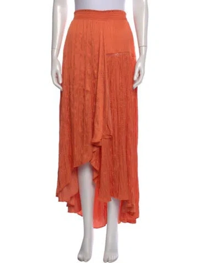 Pre-owned Maje Pleated Accents Skirt In Orange
