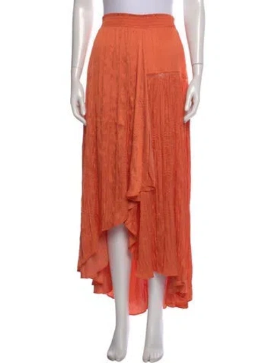Pre-owned Maje Pleated Accents Skirt In Orange