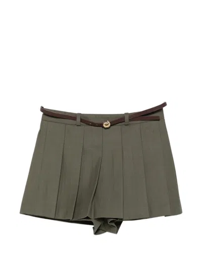 Maje Bundfaltenshorts Mit Gürtel In Gray