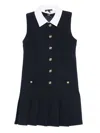Maje Pleated-collar Dress In Black