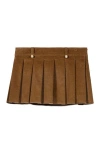 Maje Jubelle Pleated Corduroy Miniskirt In Brown