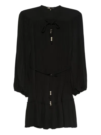 Maje Pleated Dress In Black