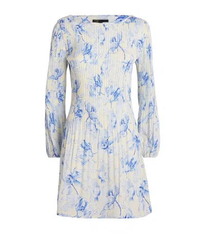 MAJE PLEATED FLORAL MIDI DRESS