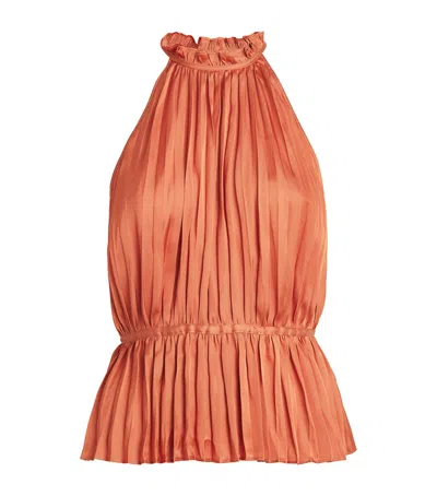 MAJE PLEATED HALTERNECK TOP