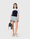 Maje Pleated Jersey Top In Multi