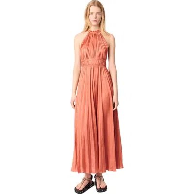 MAJE MAJE PLEATED MAXI DRESS